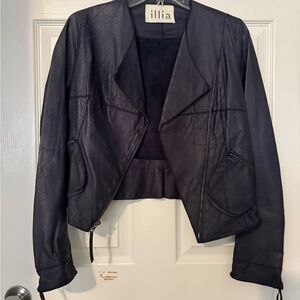 Illia Women's charcoal Leather Jacket size 6